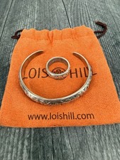 Lois Hill Sterling Silver Etched Cuff Bracelet and Ring Set picture