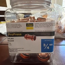 Viega ProPress 3/4” Coupling With Stop 77435 (10 Pack) picture