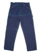 Vintage NOS Key Mens Dark Washed Dungarees 12 oz Denim Carpenter Jeans 33 x 30 picture