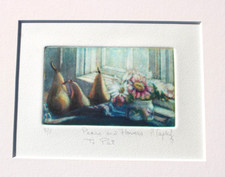 PHYLLIS TAPLITZ SIGNED HAND COLORED ETCHING 