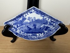 Vintage Copeland Spode Blue Italian Triangular Serving Bowl 6.5” England picture
