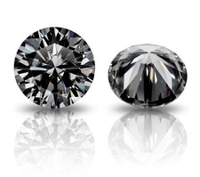 2Ct Pair Round Cut Fancy Black Color VVS1 Diamond Premium Quality gemstone 2 Pc picture