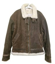 VTG WILSON'S LEATHER TYPE B3 STYLE SHEARLING FLIGHT BOMBERS JACKET LARGE picture