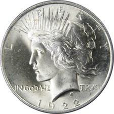 1922 Peace Silver Dollar Uncirculated Mint State $1 Coin Collectible picture