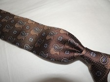 NWOT J.Z. Richards Men's Woven 100% Silk Brown Paisley Necktie Tie 58X3.3/8 NEW picture