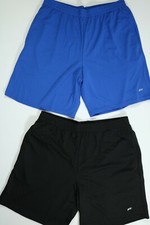 Men’s Amazon Essentials Black & Blue Athletic Shorts  2 Pack NEW picture