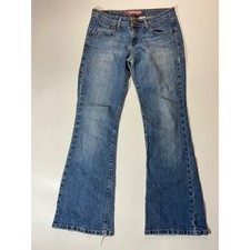 Levi's Superlow 518 Bootcut Jeans Womens 7M Blue Good Distressed Low Rise Flare picture