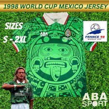 Mexico 1998 World Cup Home Jersey Aba Sport France 98 Aztec Print sz S-2XL picture