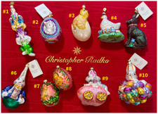 Vintage Christopher Radko Ornaments Lot of 10 Used/Excellent Condition 1997-2002 picture