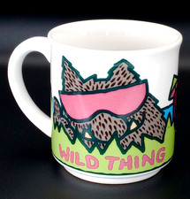 Vintage WILD THING Max the Dog Coffee Mug Pop Art Sunglasses Cold Drink 1970's picture