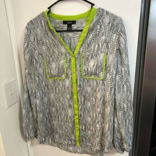 Alfani Gray and Lime Blouse picture