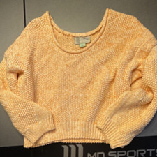 Saturday Sunday by Anthropologie Knit Crewneck Pullover Sweater Peach S picture