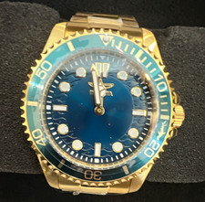 Invicta Pro Diver Mens Quartz Watch 40mm Blue Dial Blue/Gold Bezel . 49699 picture