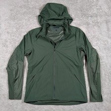 Lululemon Active Jacket Mens Small Green Hooded Reflective Lightweight Full Zip picture
