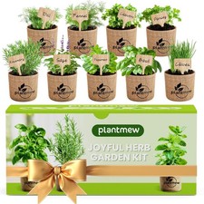 Indoor Herb Garden Kit - Complete 9 Herb Starter Set with Pots, Soil & Tools | P picture