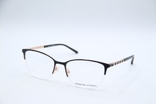 NEW ADRIENNE VITTADINI AV 1242 BLACK GOLD AUTHENTIC EYEGLASSES 53-17 picture