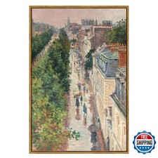 ARPEOTCY Cityscape Framed Canvas Wall Art 24x36 Inch Vintage French Street picture