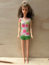 1960’s Francie Barbie Doll Brunette Mattel 1130 Straight Leg Great Condition picture