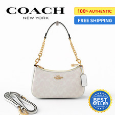 NWT COACH Teri 2Way CA548 Shoulder Bag Signature Coated Canvas White New outlet picture