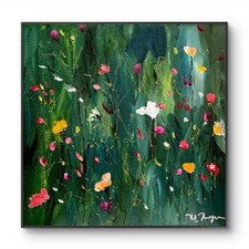 Mary Myers Original Abstract Expressionism 10x10 Wildflower Meadow Signed Fine A picture