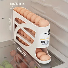4 Tier Egg Holder for Fridge Automatic Rolling Dispenser 30 Egg Storage Rack picture