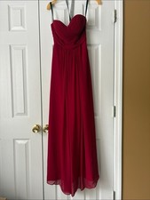Bill Levkoff Long Red Strapless Dress Size: 2 picture