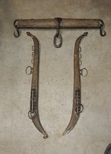 Antique Wood Iron Horse Hames & Singletree Yoke Set - Primitive Farmhouse Decor picture