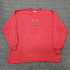 Vintage Chicago Bulls Sweatshirt Mens XL Red NBA Basketball Chalk Line 90s picture