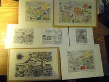 Vintage 1989-1995 Mitsutaka Kawasaki Copperplate Prints 7pcs 22-15cm~8-6cm Japan picture