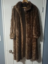 Vintage Rose-Art Furs Genuine Brown Mink Fur Coat Full Length 43