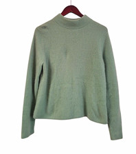 Vintage Preswick & Moore Green 100% Cashmere Sweater Women's Large Mock Neck  picture