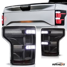 Fits 2015-2018 Ford F-150 Pickup Black Smoke Full LED Rear Lamps Tail Lights picture