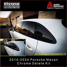 2014-2025 Porsche Macan Chrome Delete Vinyl Overlay (Glossy Black) picture