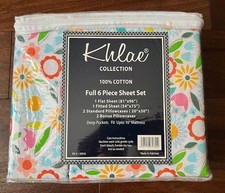 KHLAE Collection 800 100% cotton FULL 6 pc. Sheet Set NEW picture