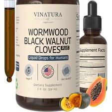 VINATURA Wormwood Black Walnut Cloves Liquid - Cleanse, Detox for Humans with Pa picture