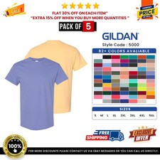 5 Pack Of Gildan G500 Adult Solid Heavy Cotton Tee Plain Blank Casual T-Shirt picture
