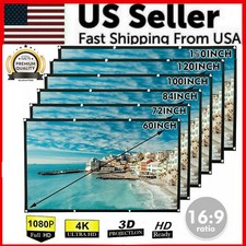 Portable Foldable Projector Screen 16:9 HD Outdoor Home Cinema Theater 3D Movie picture