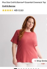 Women’s Croft  & Barrow  Classic Crew Neck Tee - size 1X picture