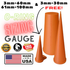 O-Ring Sizing Cone Measuring Tool 3mm-60mm/61mm-100mm and 3mm-30mm Free (Orange) picture