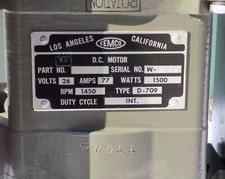 EEMCO D-709  D.C Motor  NOS picture