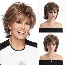 10in Women's Brown Wavy Wig Heat Resistant Synthetic Full Cap Cosplay Party picture