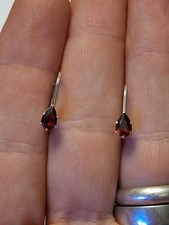Vintage Sterling Silpada Red Garnet Earrings 925 Silver Tested picture