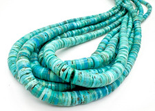 Natural Blue Arizona Kingman Turquoise Heishi Beads: Graduated Gemstone - PGS237 picture