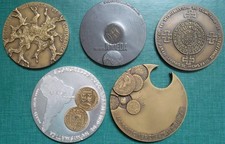 Five (5) large bronze medals, Portuguese Numismatics picture