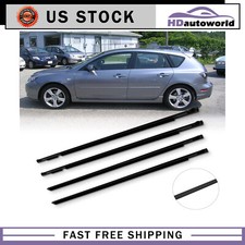 For 2004-2009 Mazda 3 BK sedan Weatherstrip Window Moulding Trim Seal Belt 4pc picture