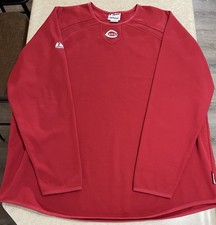 Authentic Majestic Cincinnati Reds MLB Therma Base Pullover Shirt Mens 2XL Red picture
