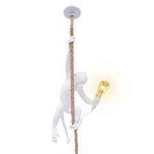 Vintage Resin Hemp Rope Monkey Pendant Light Industrial Chandelier Fixture E27 picture