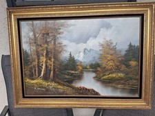 Painting by R. Thomas 43 1/2 L x 31 1/2 W Framed Signed picture