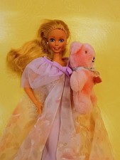 Vintage 1984 Dream Time Barbie #9180 Mattel with Original Outfit, Shoes and Bear picture