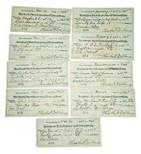 Antique 1929-1930 Bank Checks Merchants Trust Greensburg PA Depression Era picture